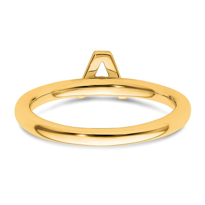 14K Stackable Diamond Initial A Size 7 Ring