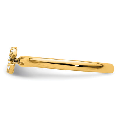 14K Stackable Diamond Initial C Size 7 Ring