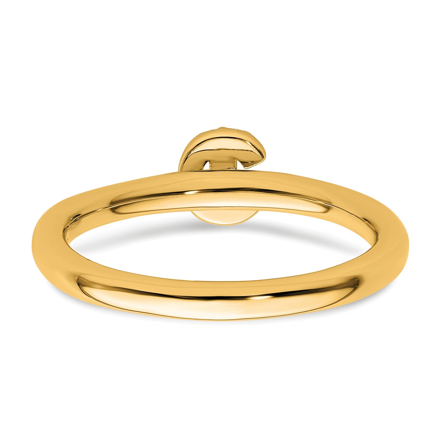 14K Stackable Diamond Initial C Size 7 Ring