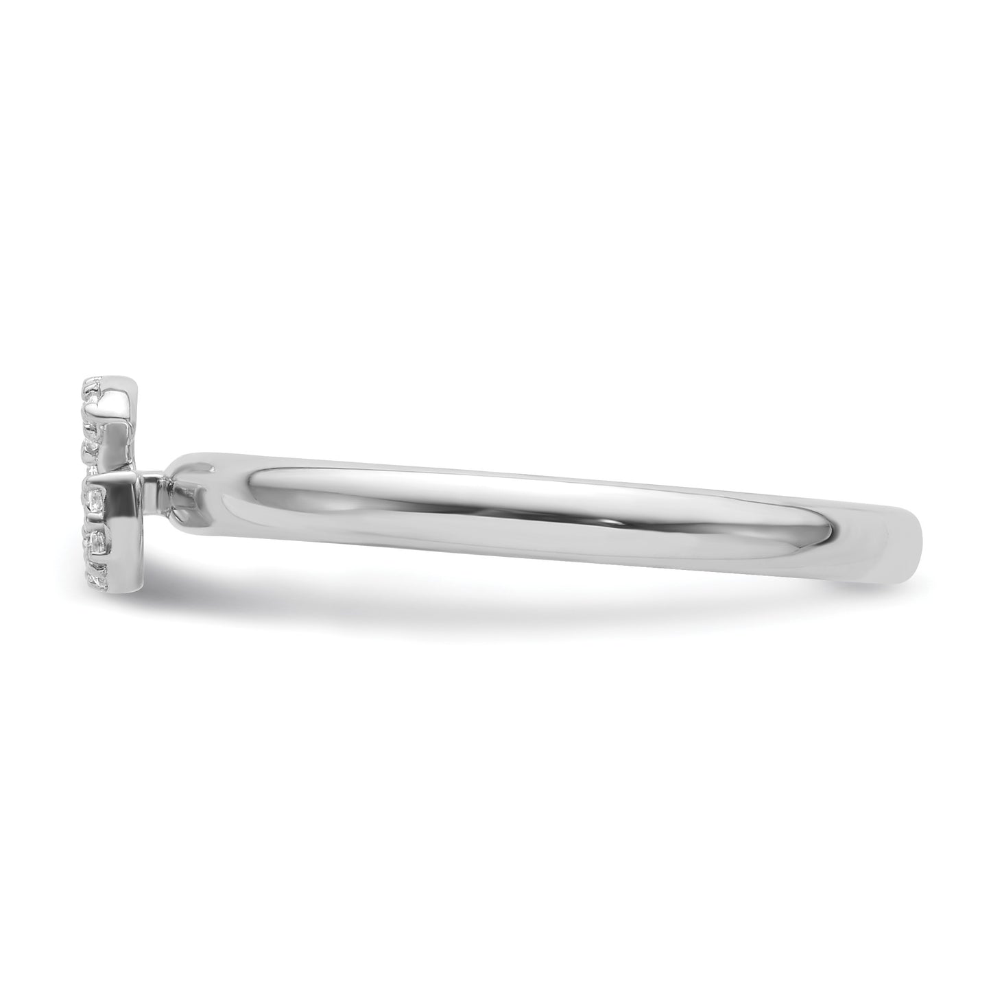 14K White Gold Stackable Diamond Initial G Size 7 Ring