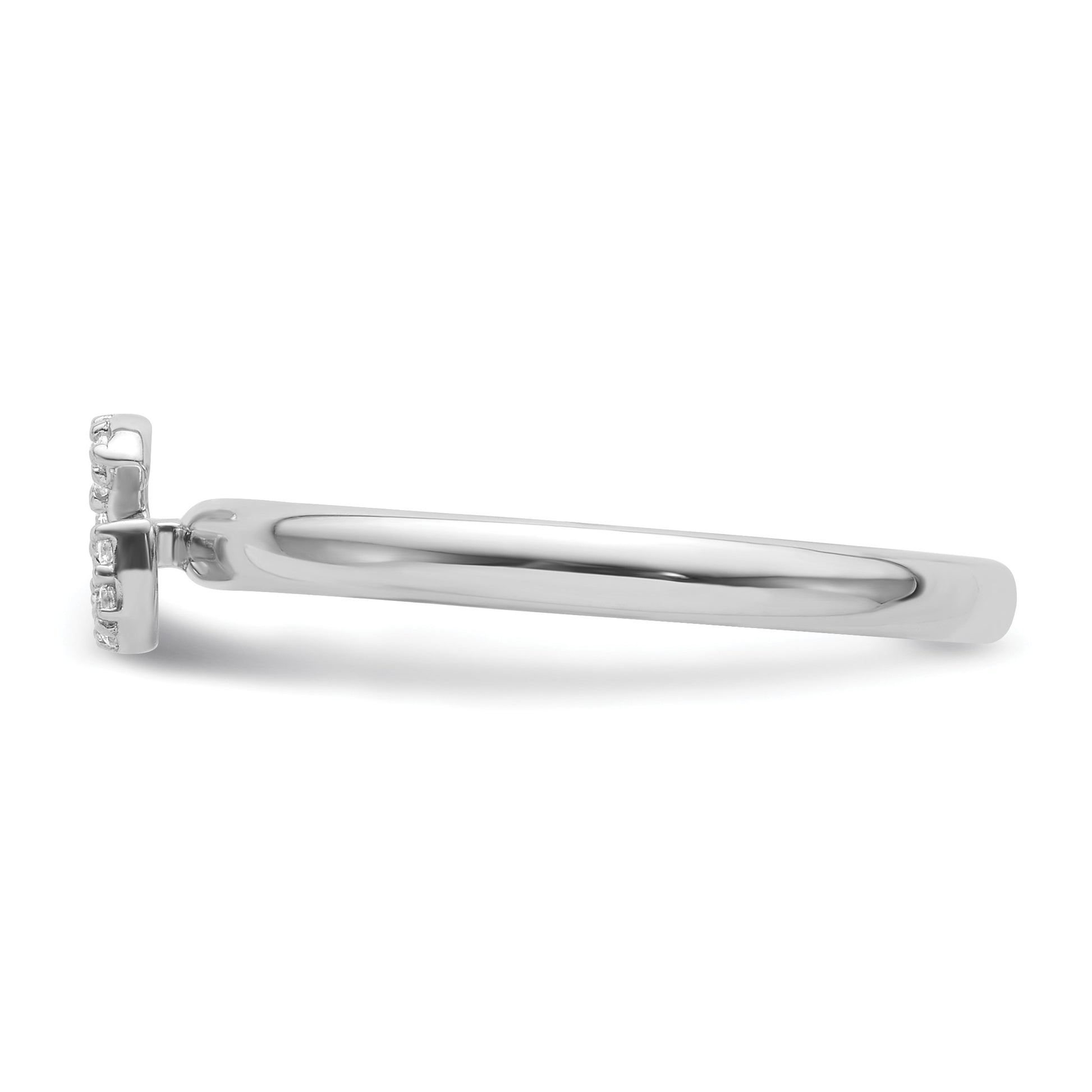 14K White Gold Stackable Diamond Initial G Size 7 Ring