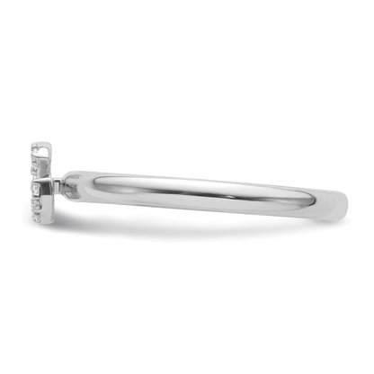 14K White Gold Stackable Diamond Initial G Size 7 Ring