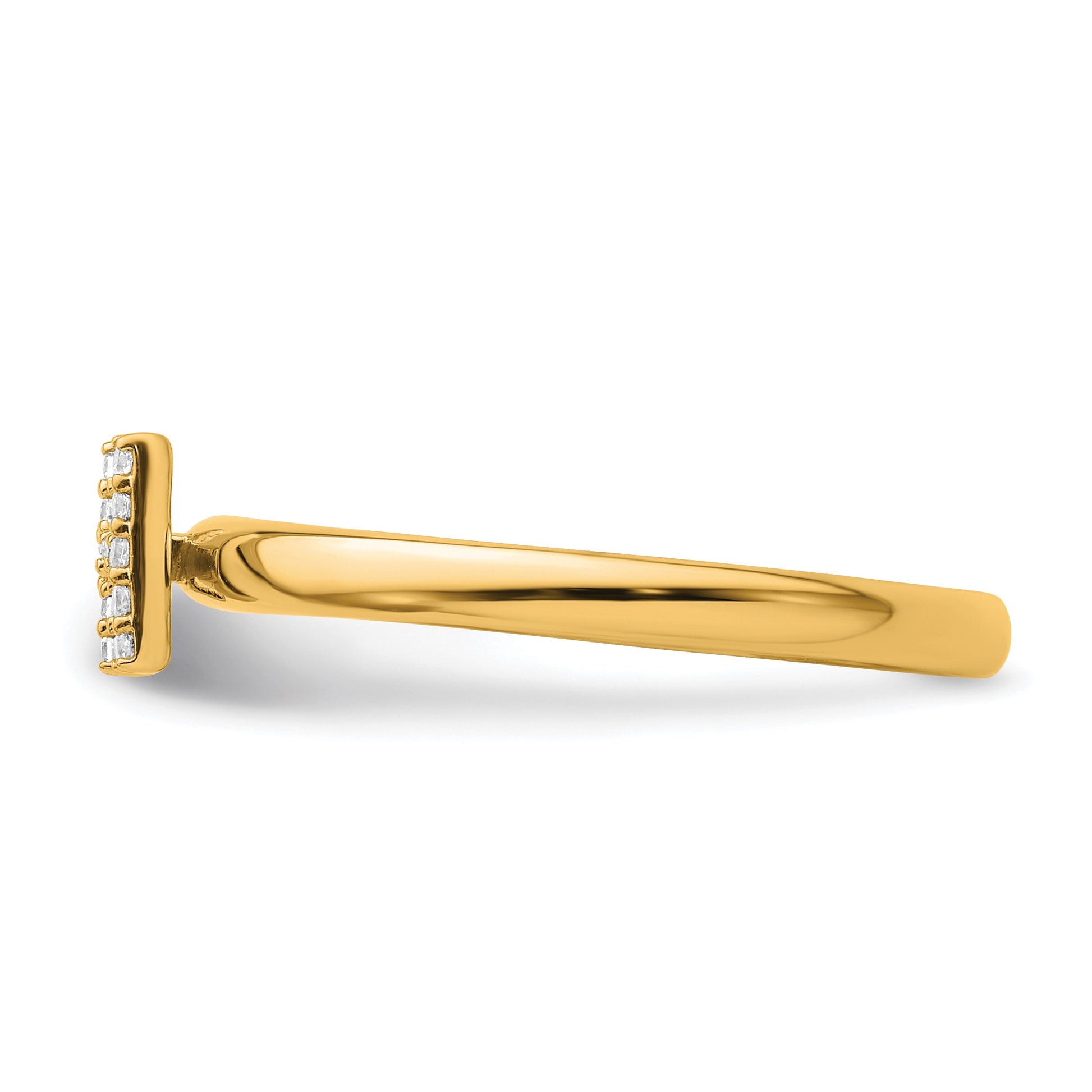 14K Stackable Diamond Initial H Size 7 Ring
