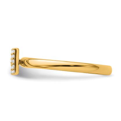 14K Stackable Diamond Initial H Size 7 Ring
