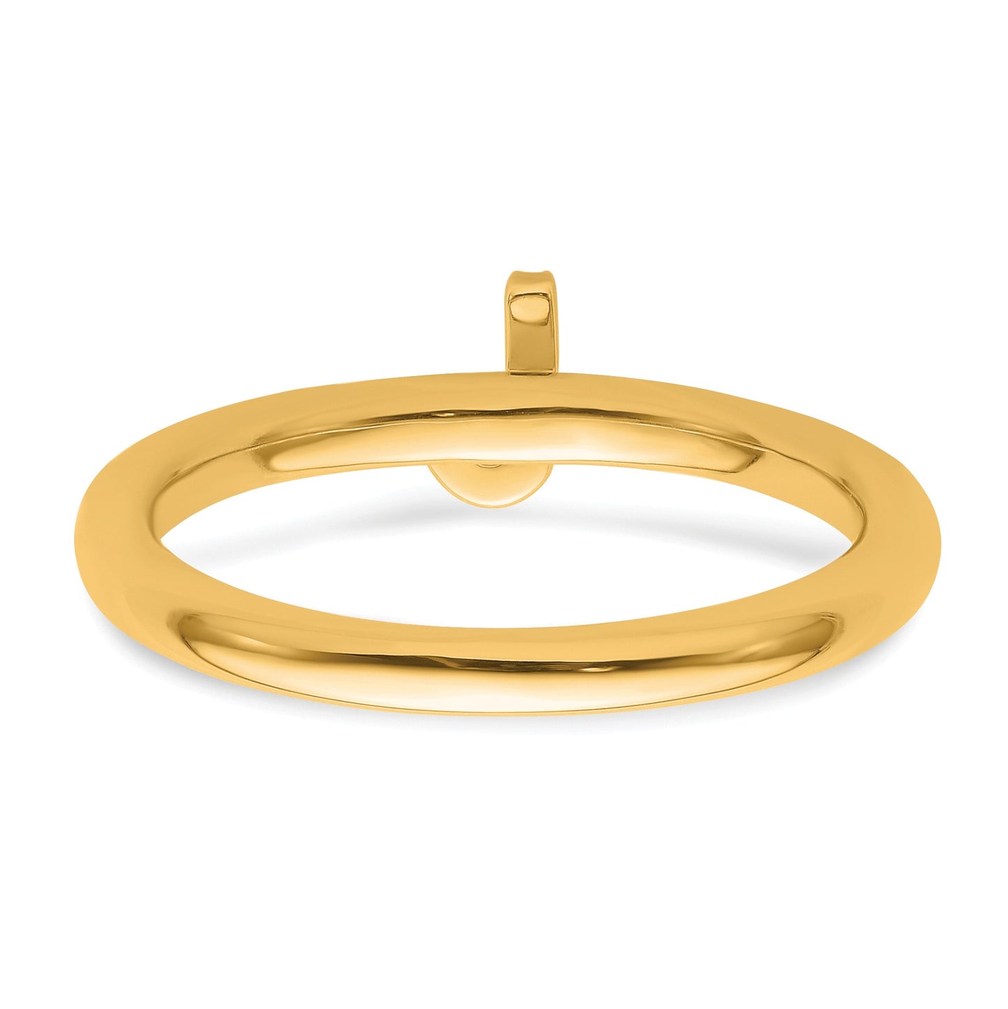 14K Stackable Diamond Initial J Size 7 Ring
