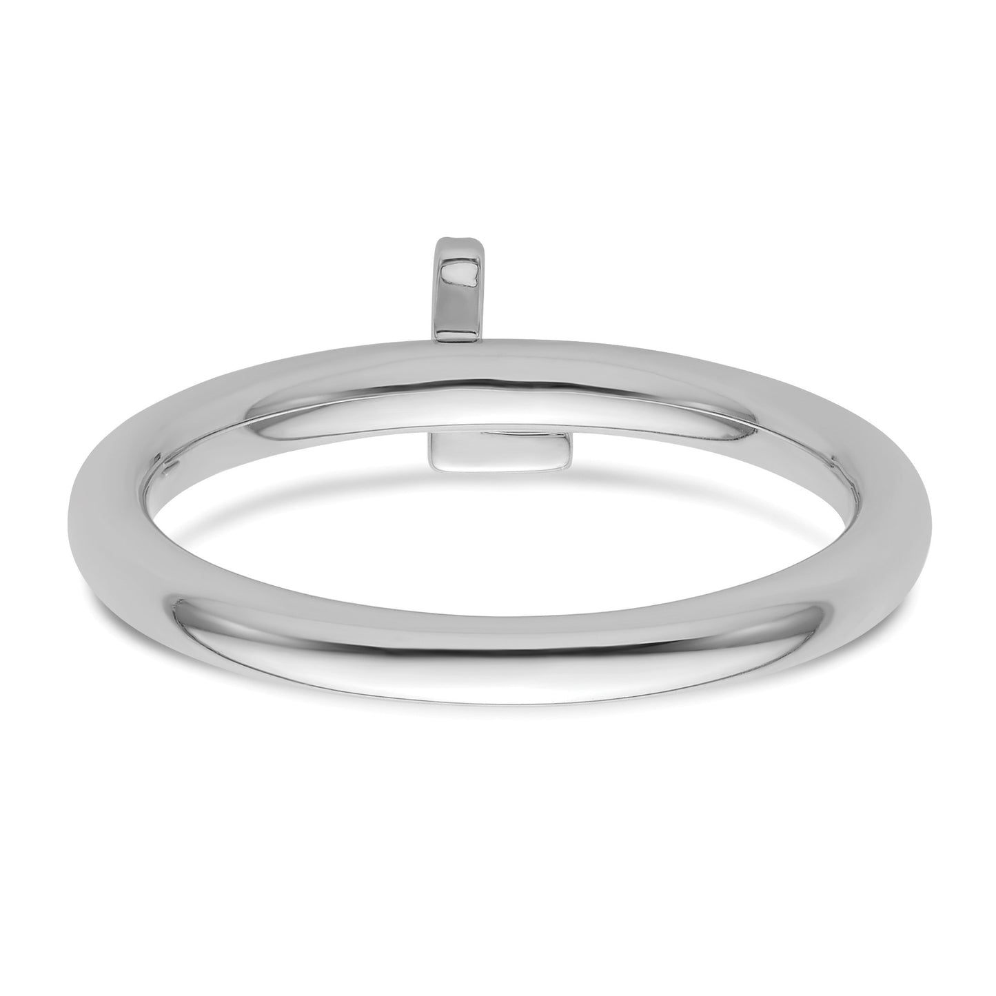 14K White Gold Stackable Diamond Initial L Size 7 Ring