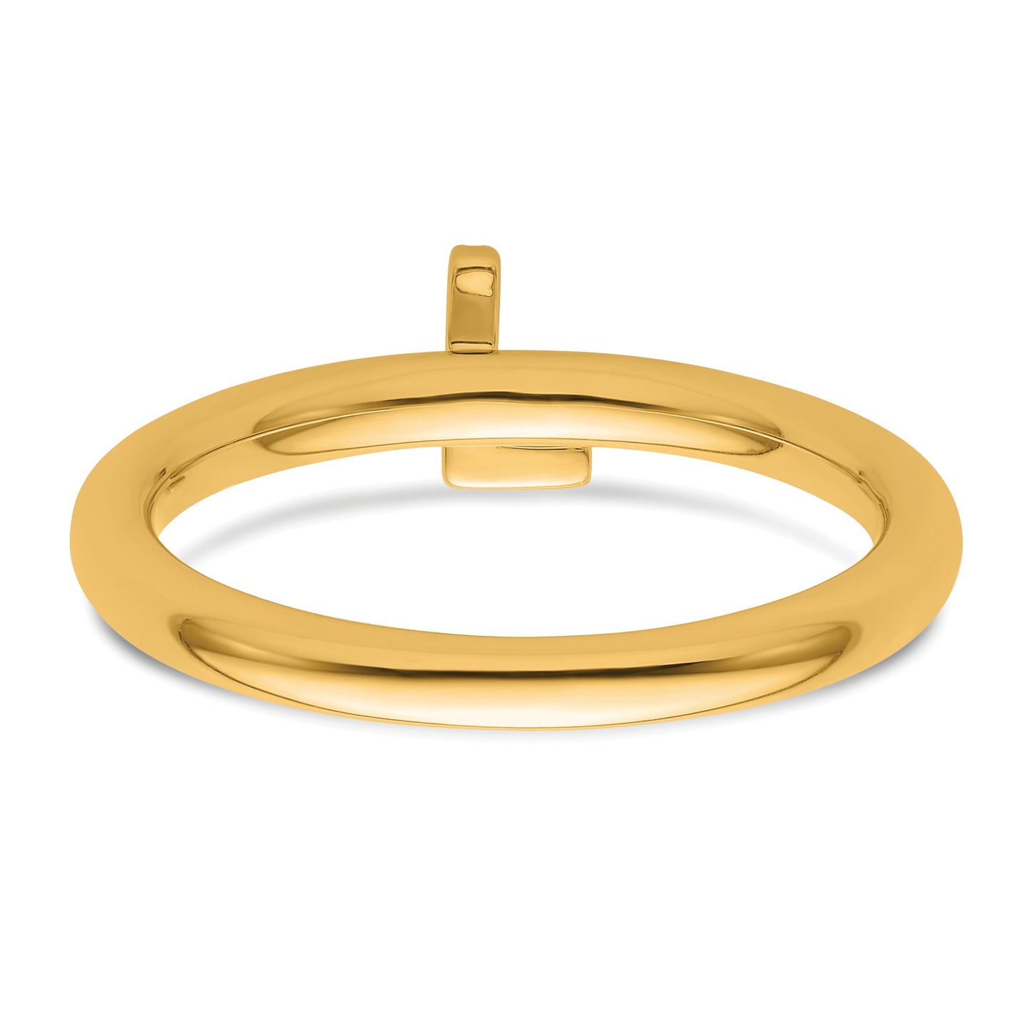 14K Stackable Diamond Initial L Size 7 Ring