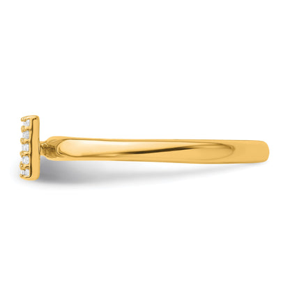 14K Stackable Diamond Initial M Size 7 Ring