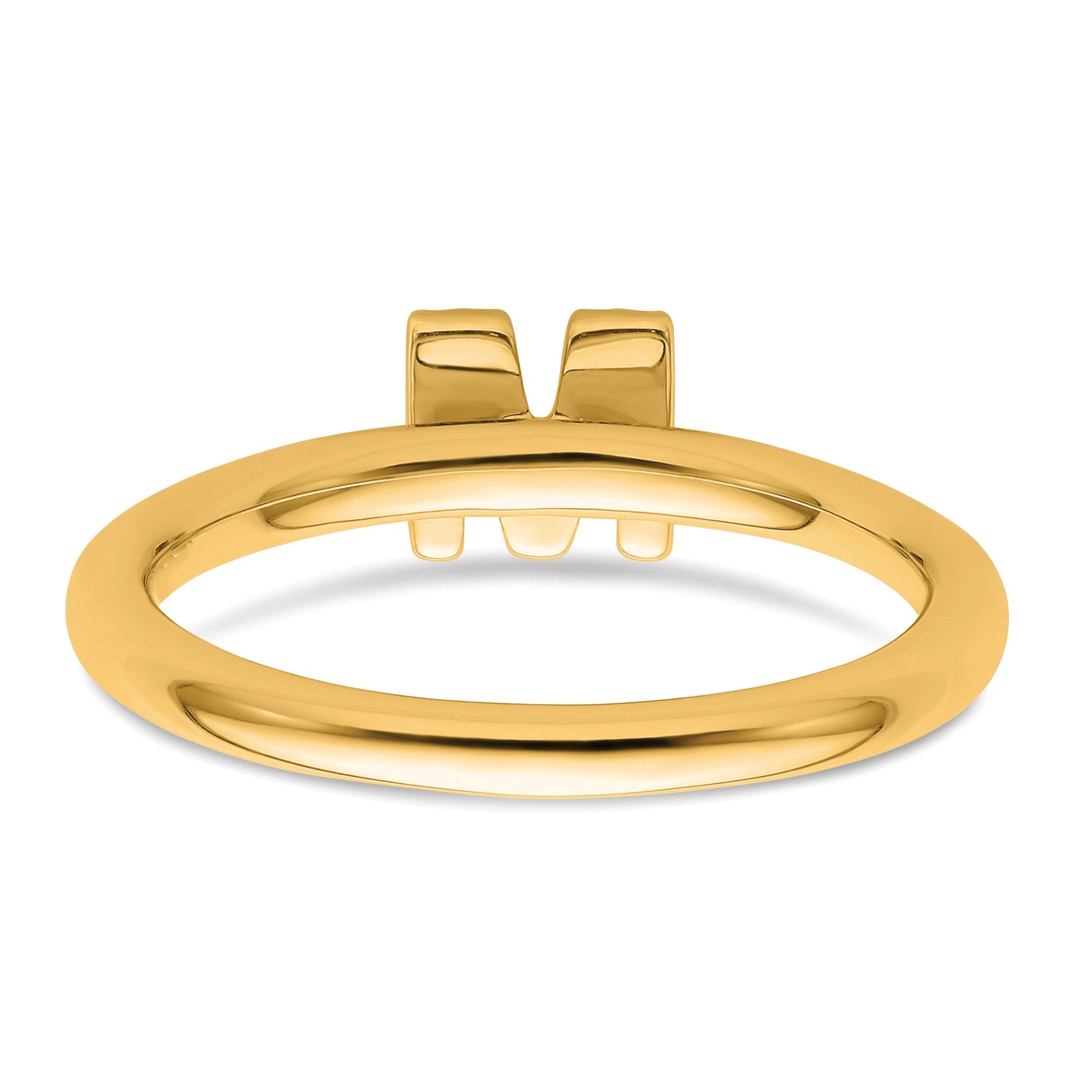 14K Stackable Diamond Initial M Size 7 Ring