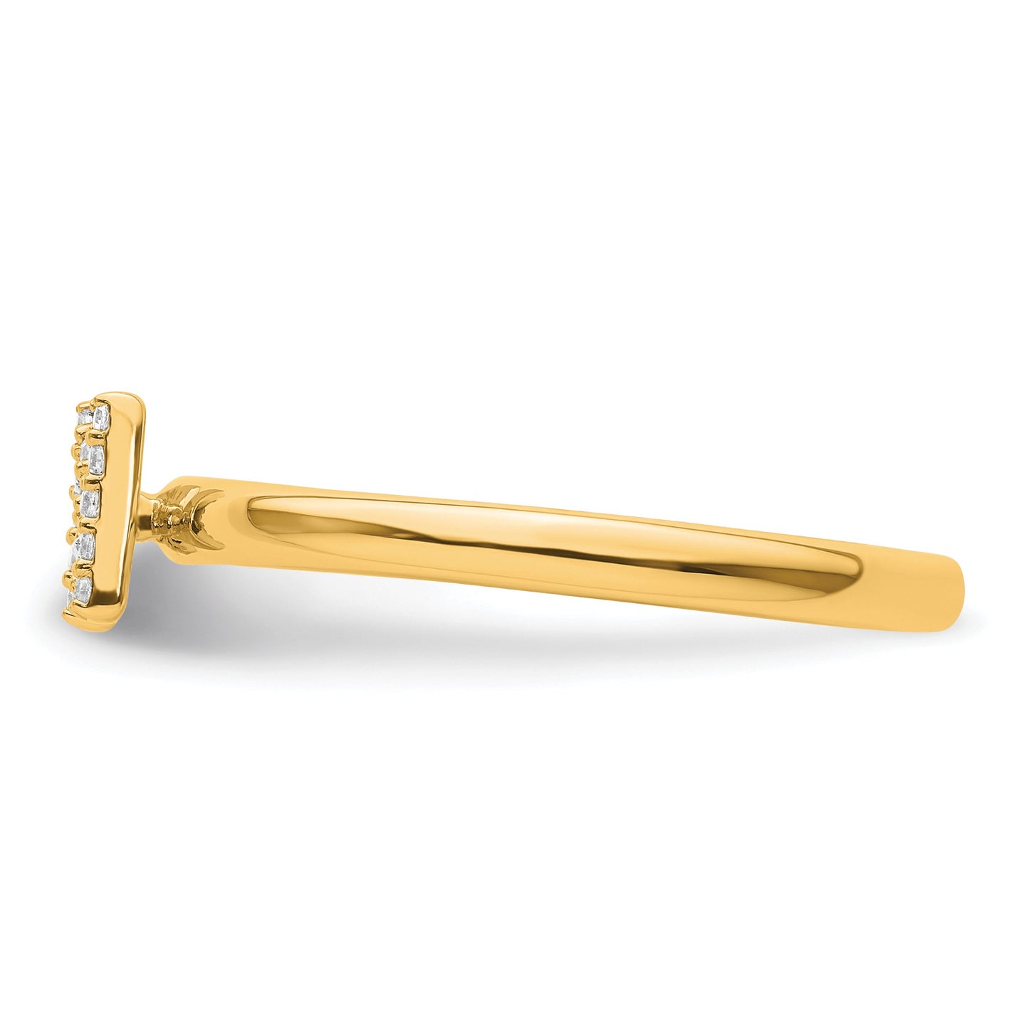 14K Stackable Diamond Initial N Size 7 Ring