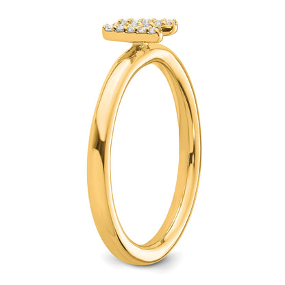 14K Stackable Diamond Initial N Size 7 Ring