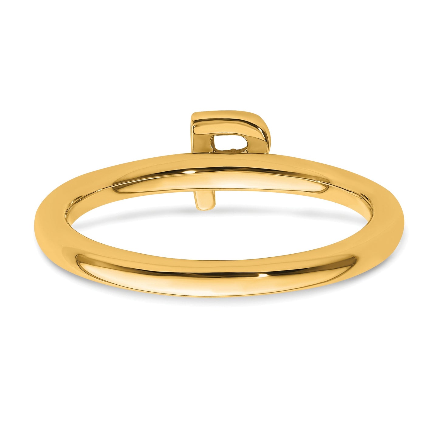 14K Stackable Diamond Initial P Size 7 Ring