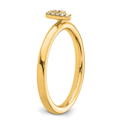 14K Stackable Diamond Initial P Size 7 Ring