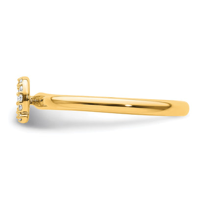 14K Stackable Diamond Initial Q Size 7 Ring
