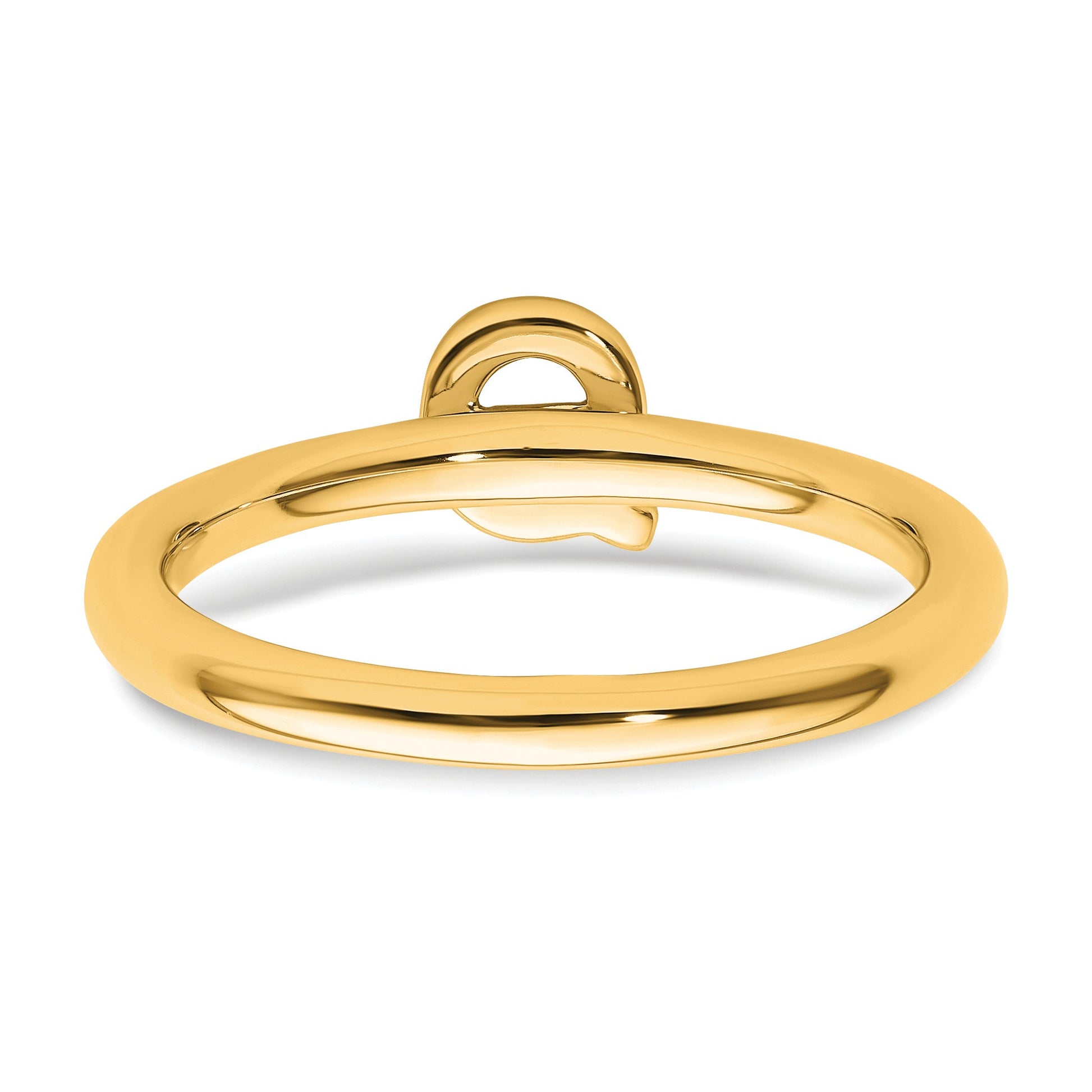 14K Stackable Diamond Initial Q Size 7 Ring
