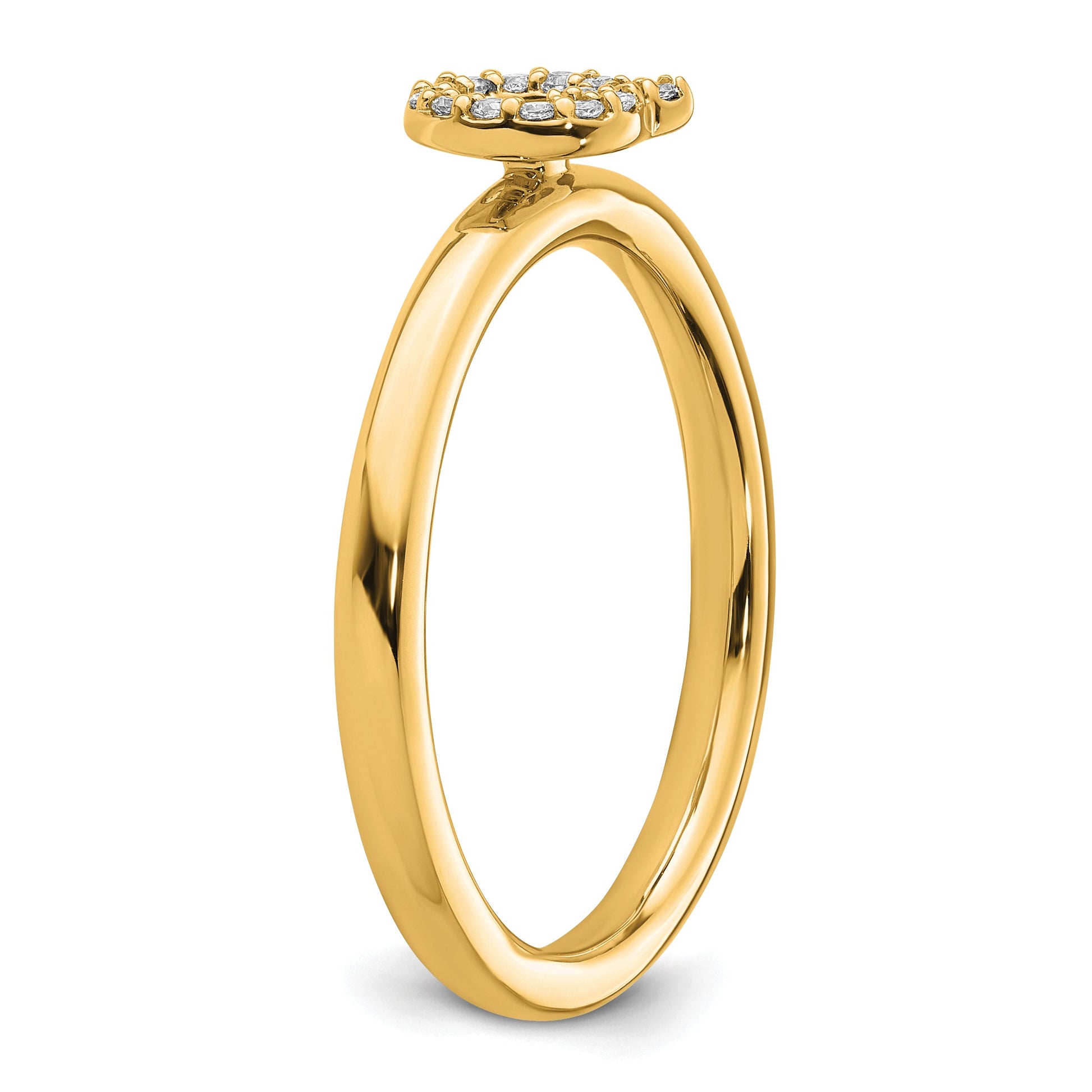 14K Stackable Diamond Initial Q Size 7 Ring