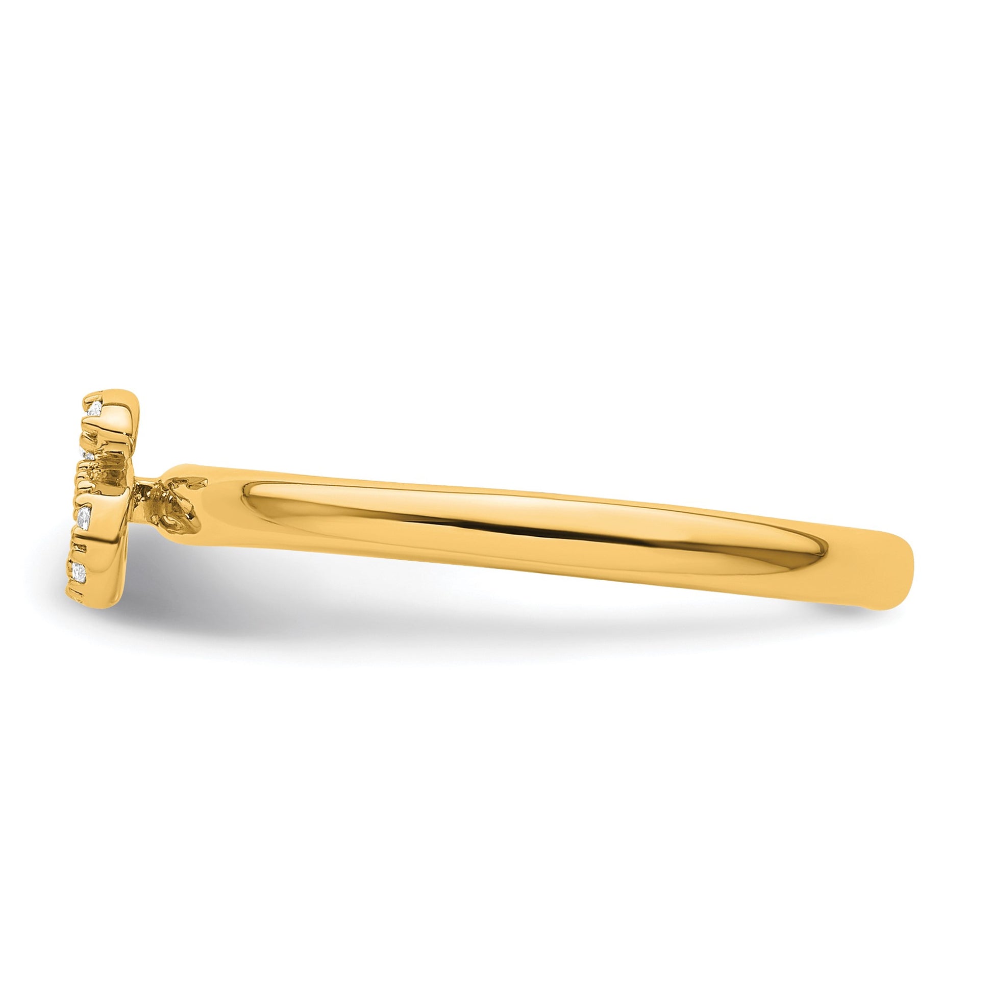 14K Stackable Diamond Initial S Size 7 Ring