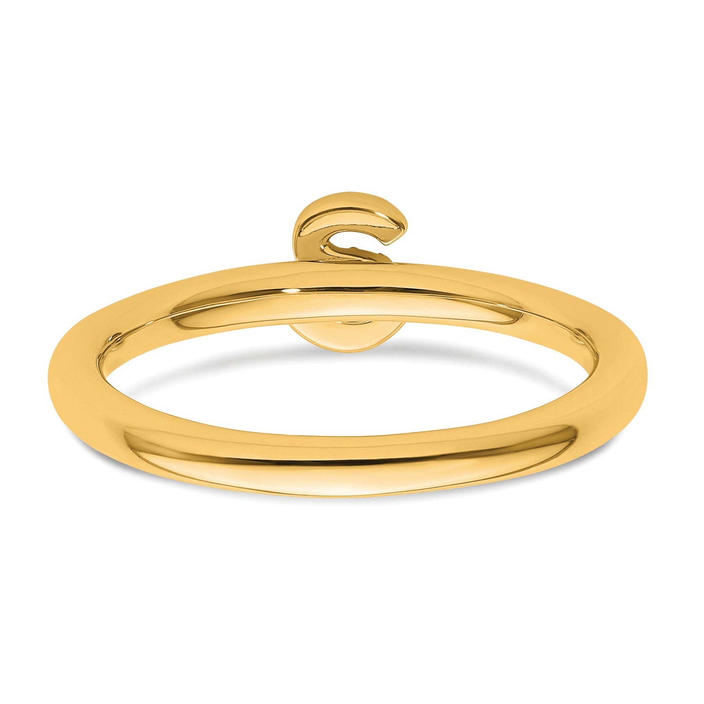 14K Stackable Diamond Initial S Size 7 Ring