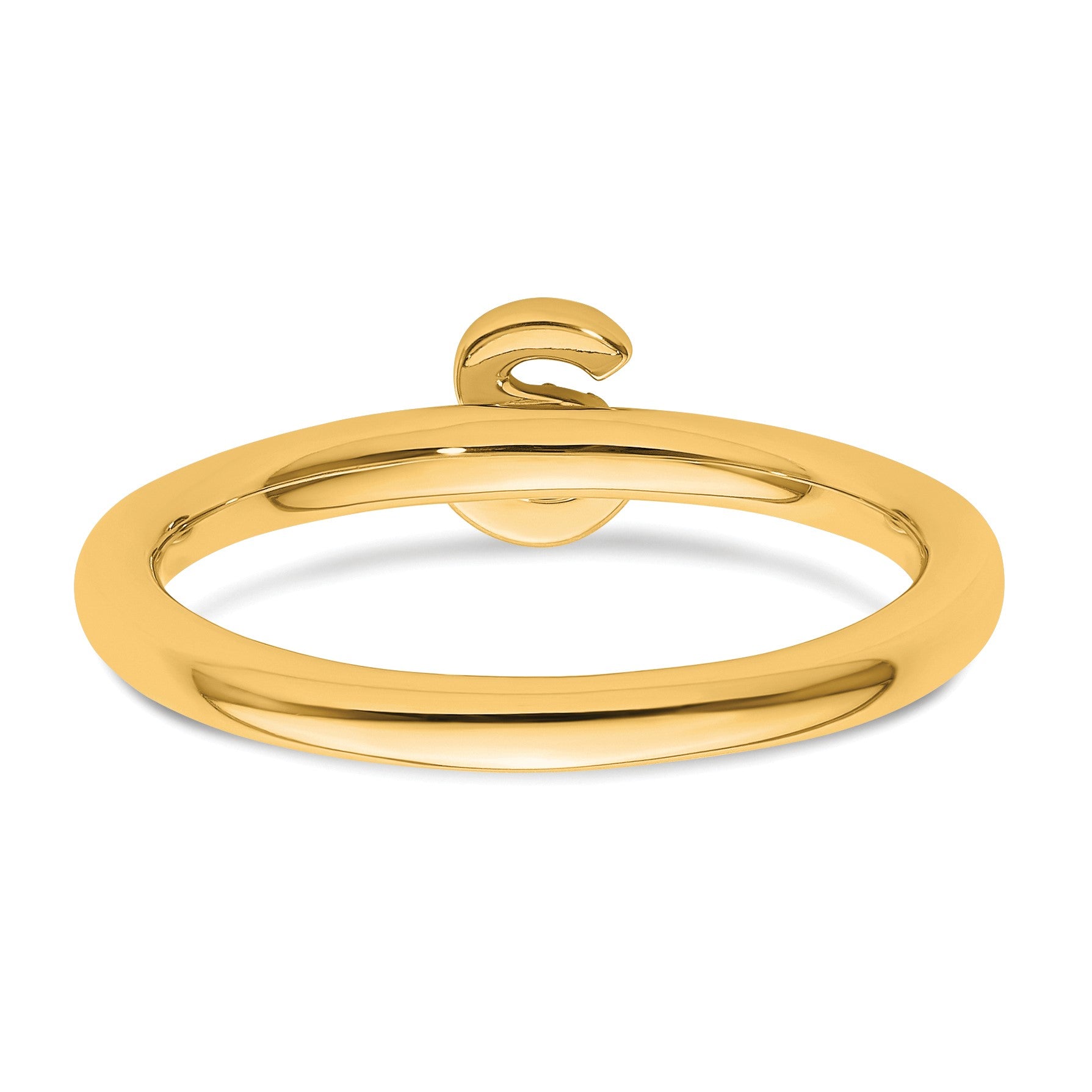 14K Stackable Diamond Initial S Size 7 Ring
