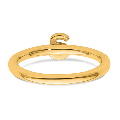 14K Stackable Diamond Initial S Size 7 Ring