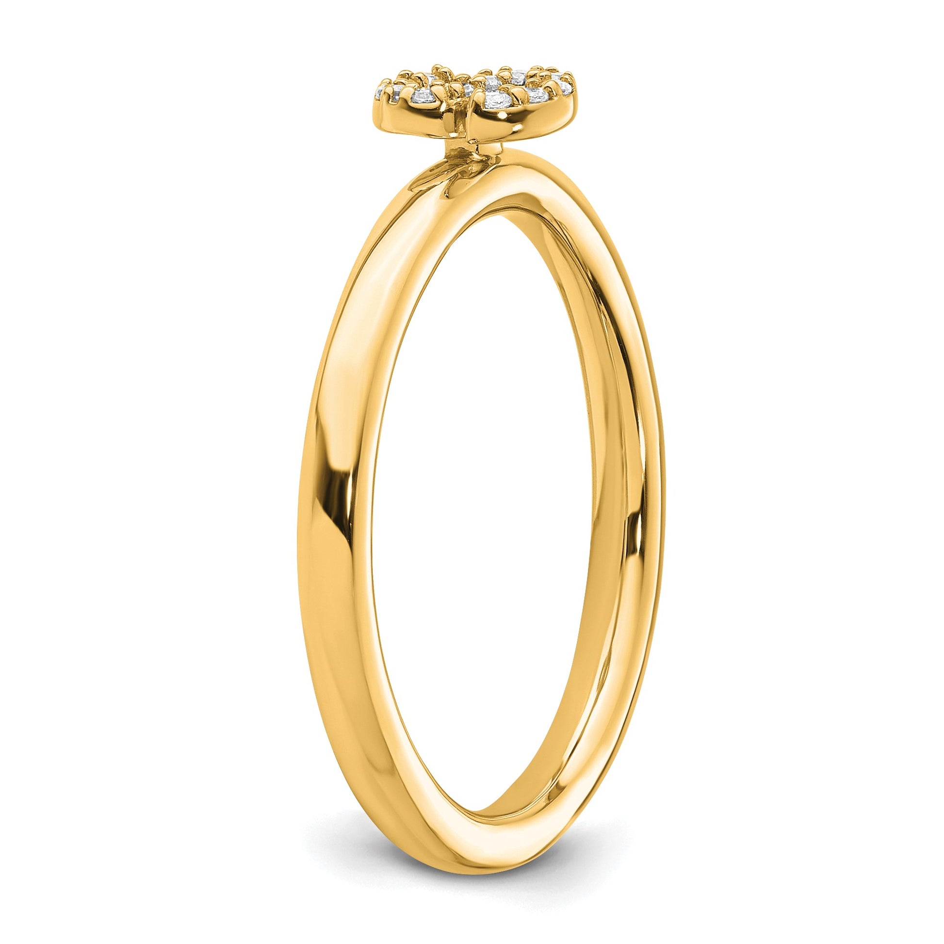 14K Stackable Diamond Initial S Size 7 Ring