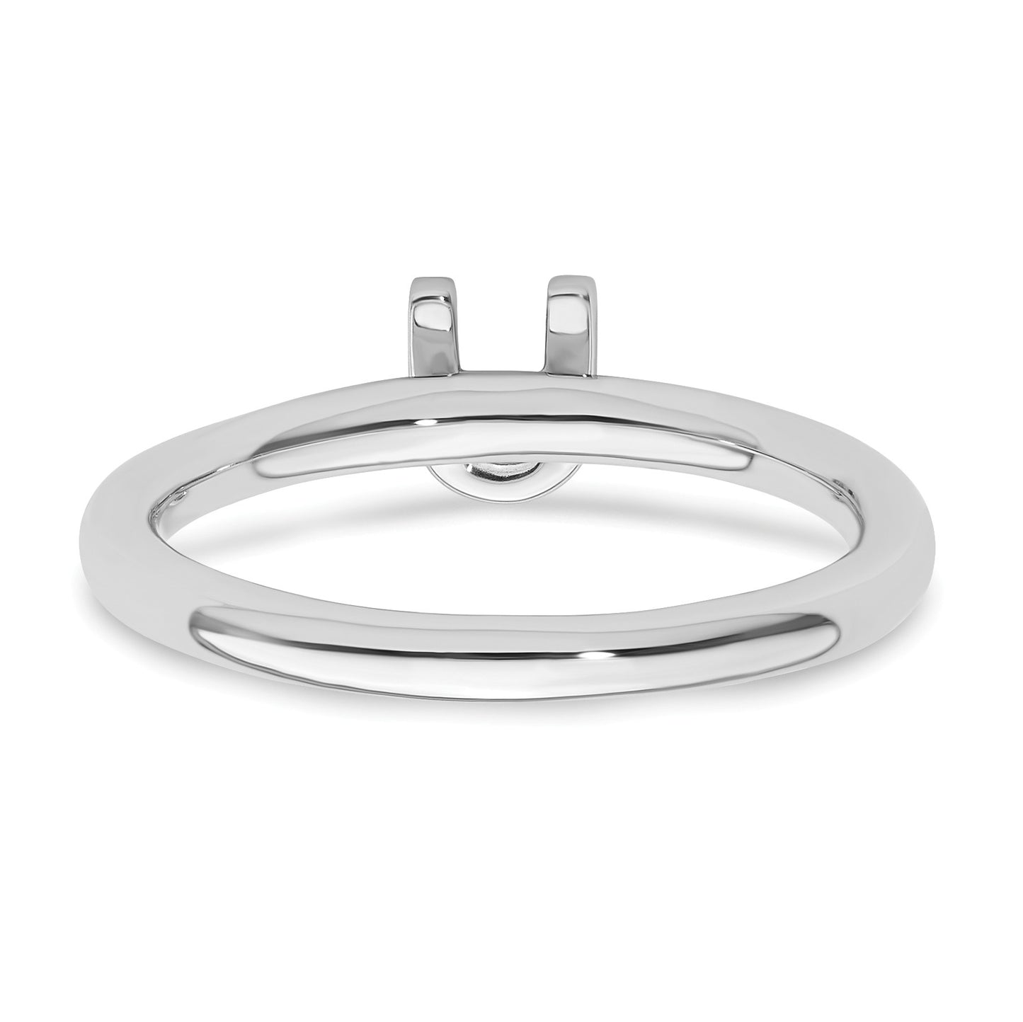 14K White Gold Stackable Diamond Initial U Size 7 Ring
