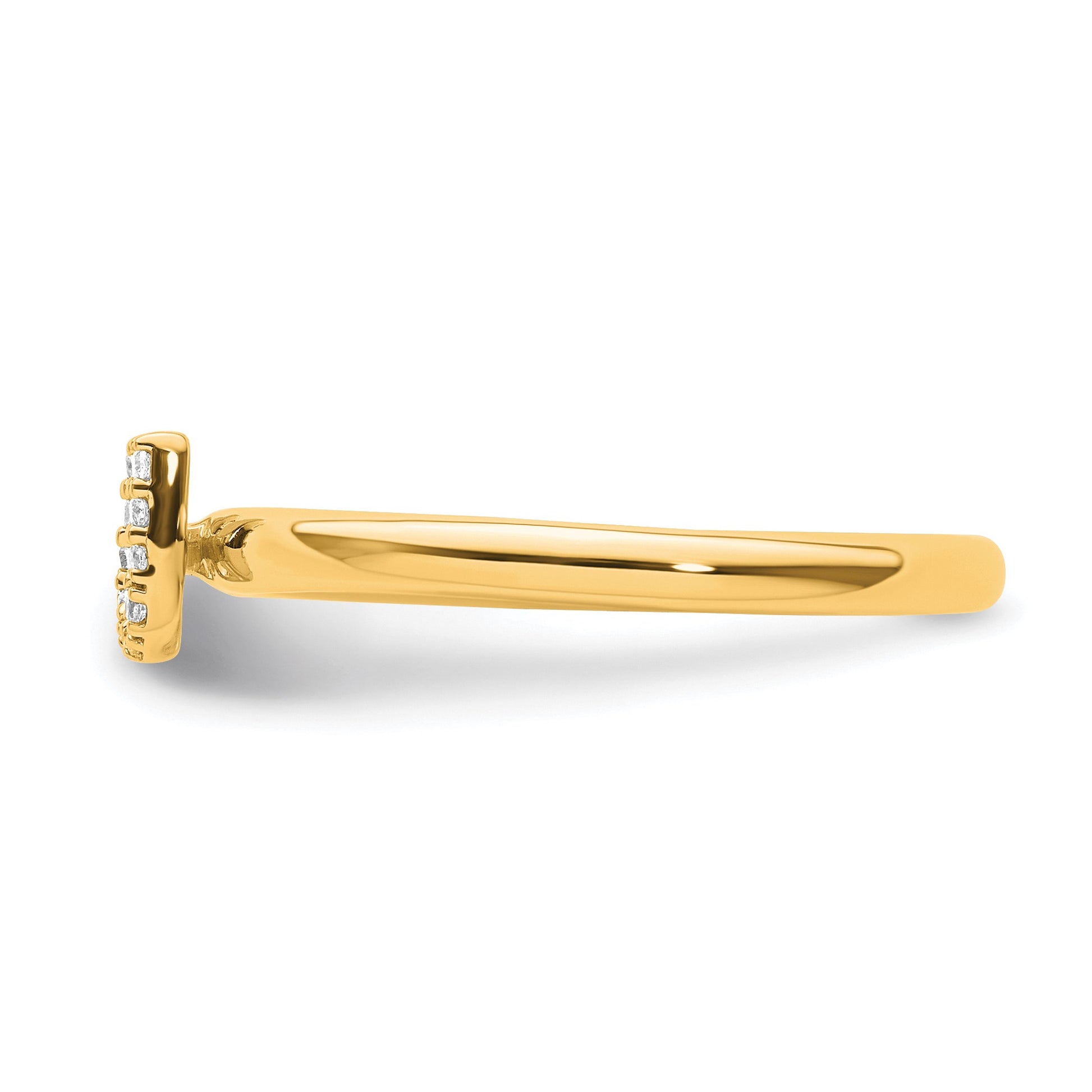 14K Stackable Diamond Initial U Size 7 Ring