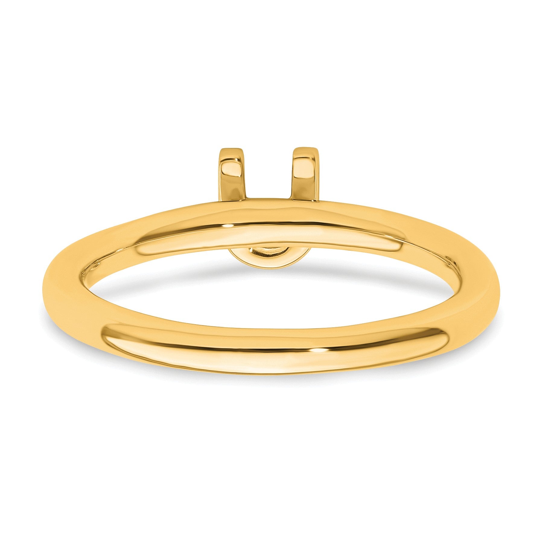 14K Stackable Diamond Initial U Size 7 Ring