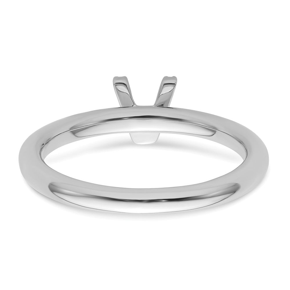 14K White Gold Stackable Diamond Initial V Ring