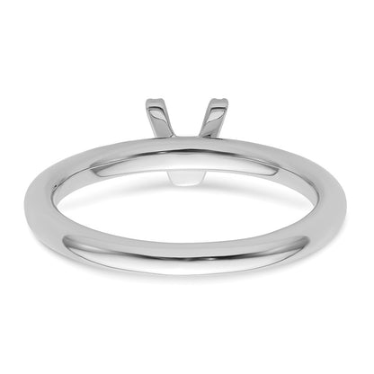 14K White Gold Stackable Diamond Initial V Ring