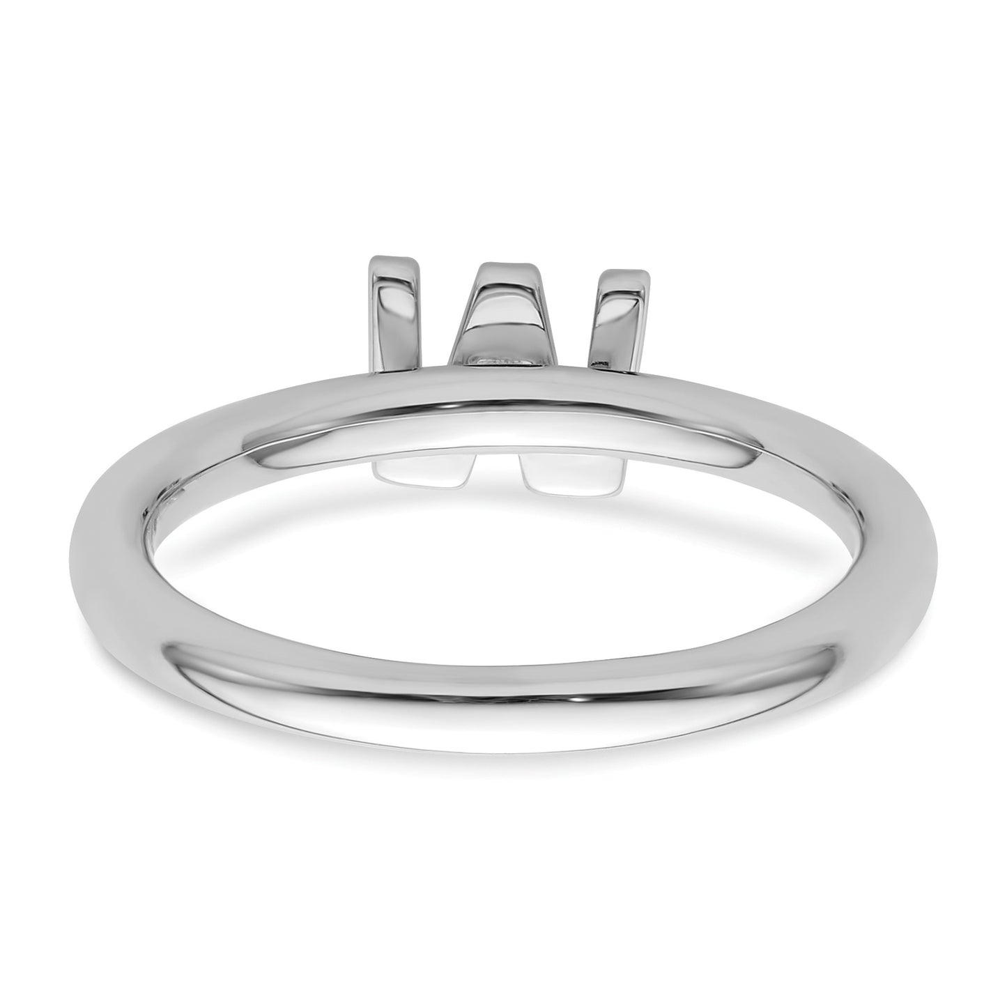 14K White Gold Stackable Diamond Initial W Size 7 Ring