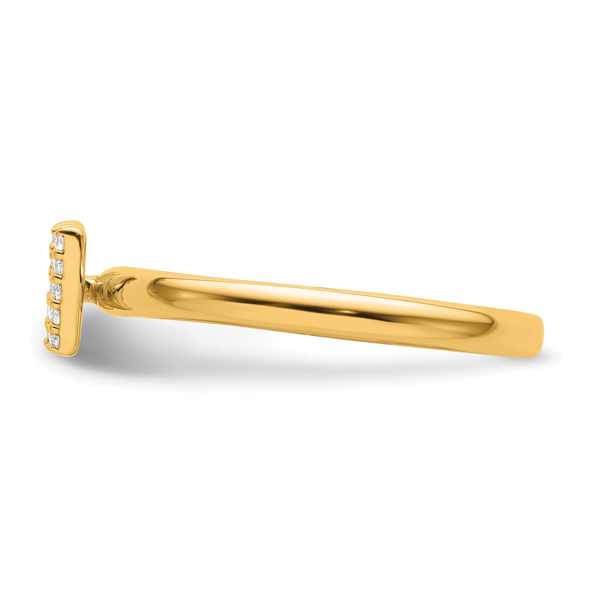 14K Stackable Diamond Initial W Size 7 Ring