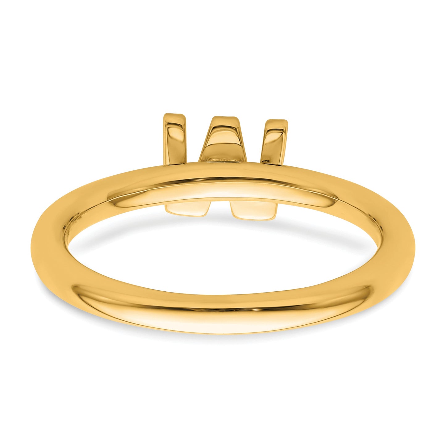 14K Stackable Diamond Initial W Size 7 Ring