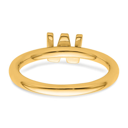 14K Stackable Diamond Initial W Size 7 Ring