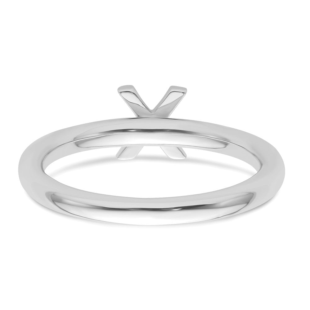 14K White Gold Stackable Diamond Initial X Ring