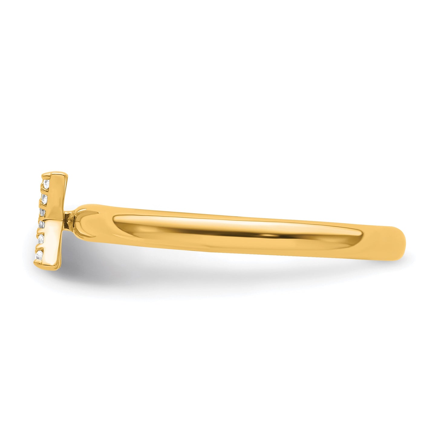 14K Stackable Diamond Initial X Size 7 Ring