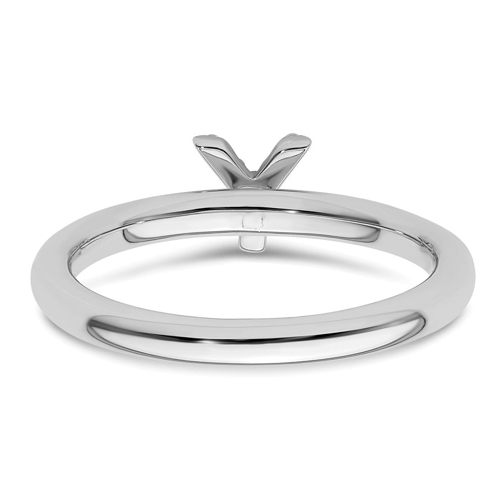 14K White Gold Stackable Diamond Initial Y Ring