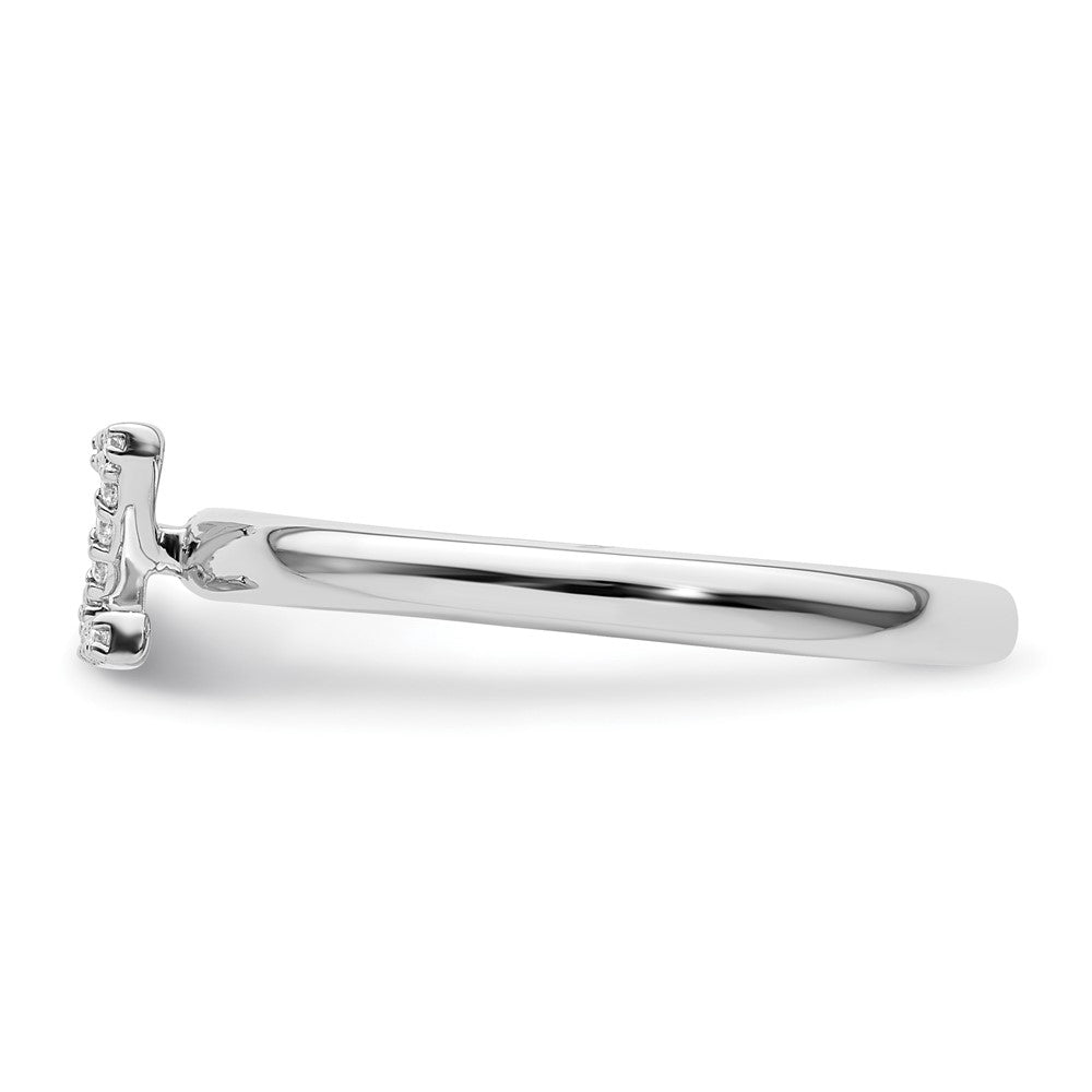 14K White Gold Stackable Diamond Initial Z Ring