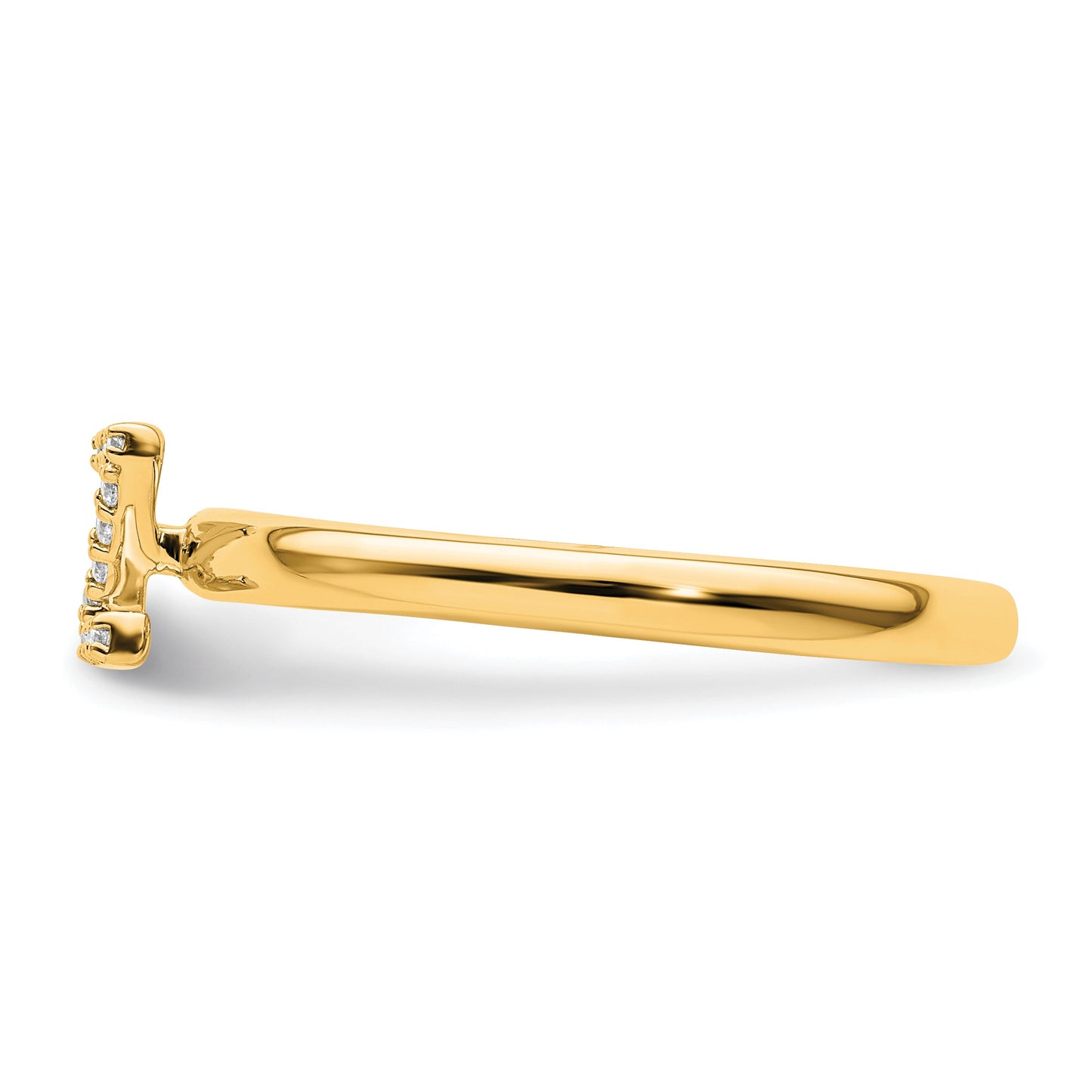 14K Stackable Diamond Initial Z Size 7 Ring