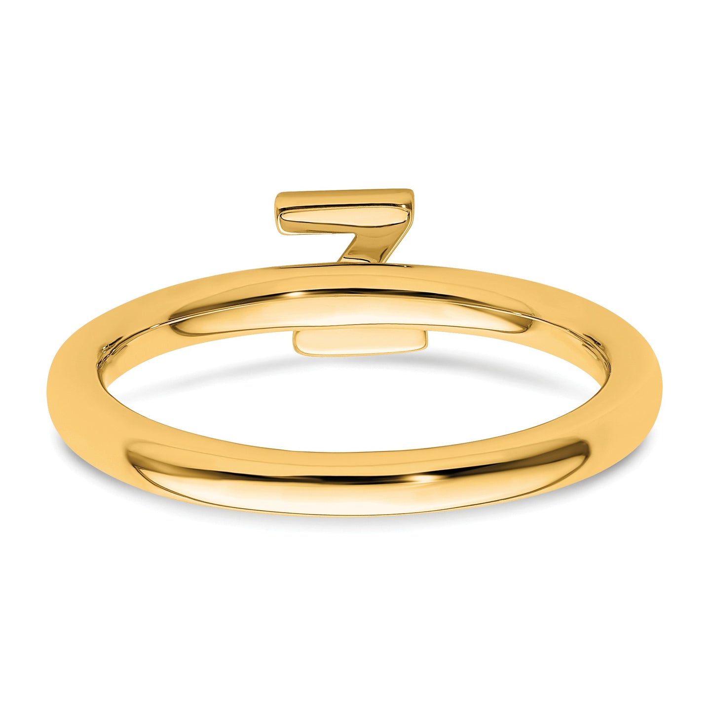 14K Stackable Diamond Initial Z Size 7 Ring