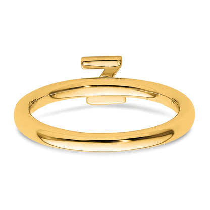 14K Stackable Diamond Initial Z Size 7 Ring