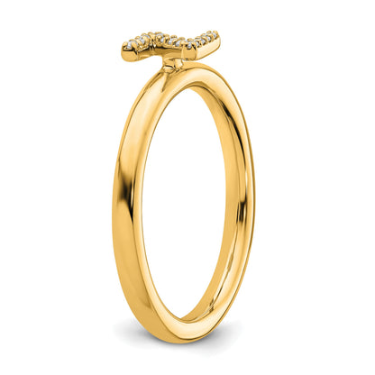 14K Stackable Diamond Initial Z Size 7 Ring