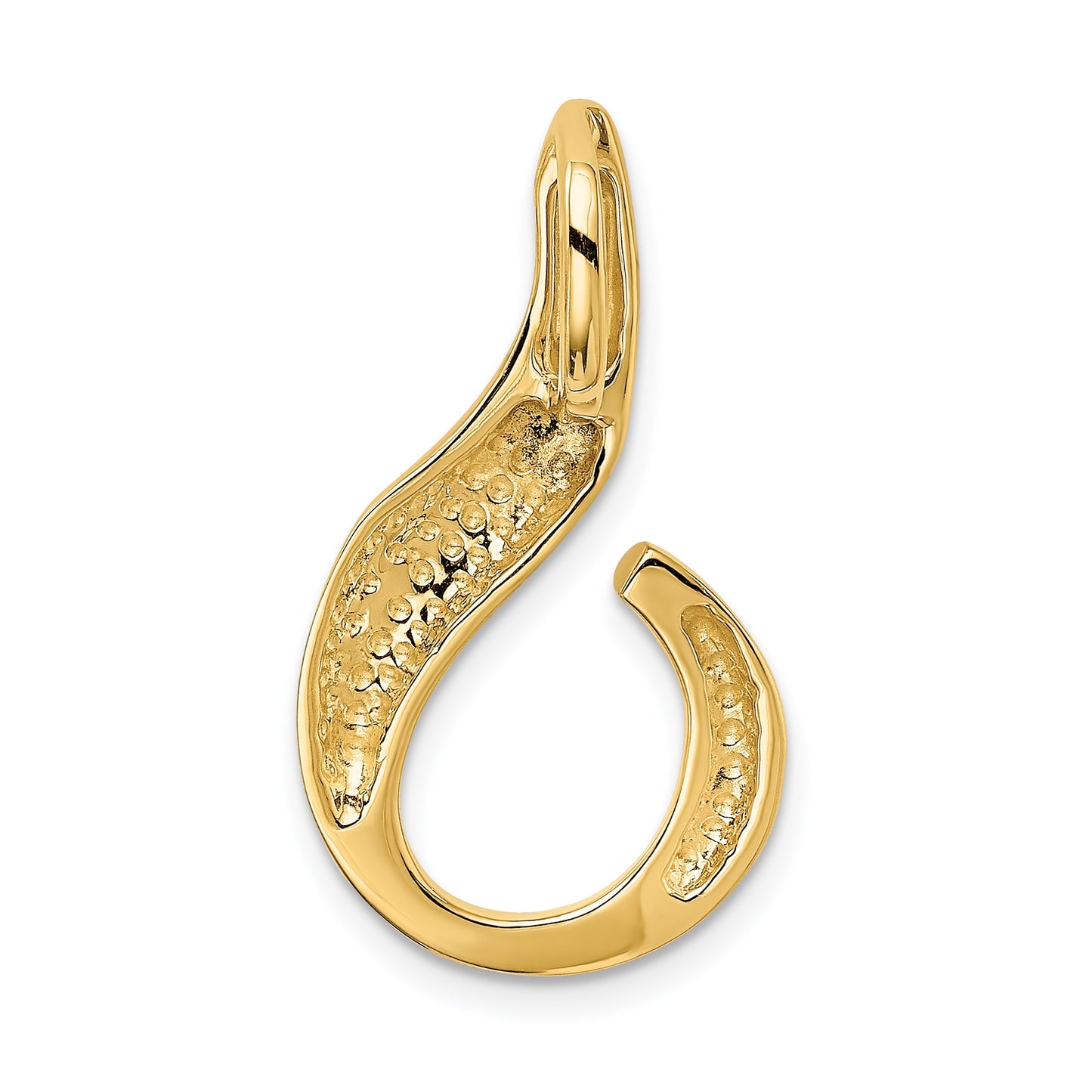 14k Polished Slide Fits up to 6mm Regular/Fancy/Reversible Omega