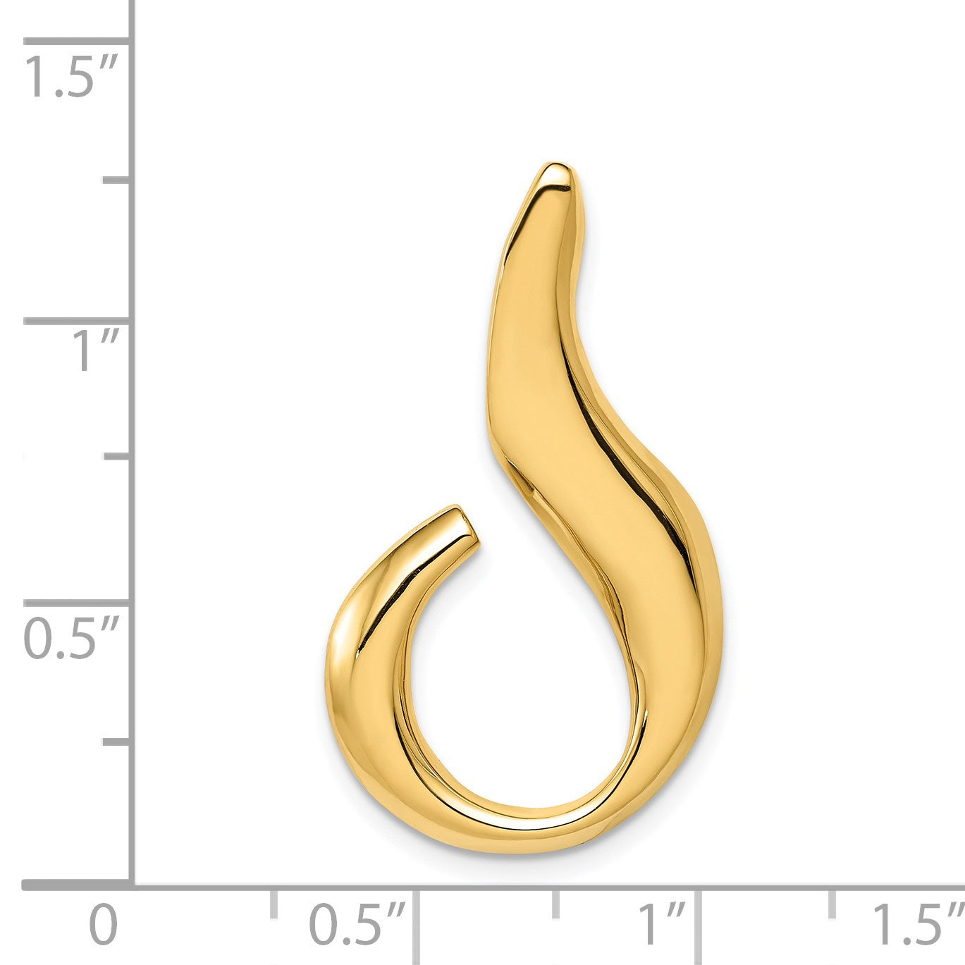 14k Polished Slide Fits up to 6mm Regular/Fancy/Reversible Omega