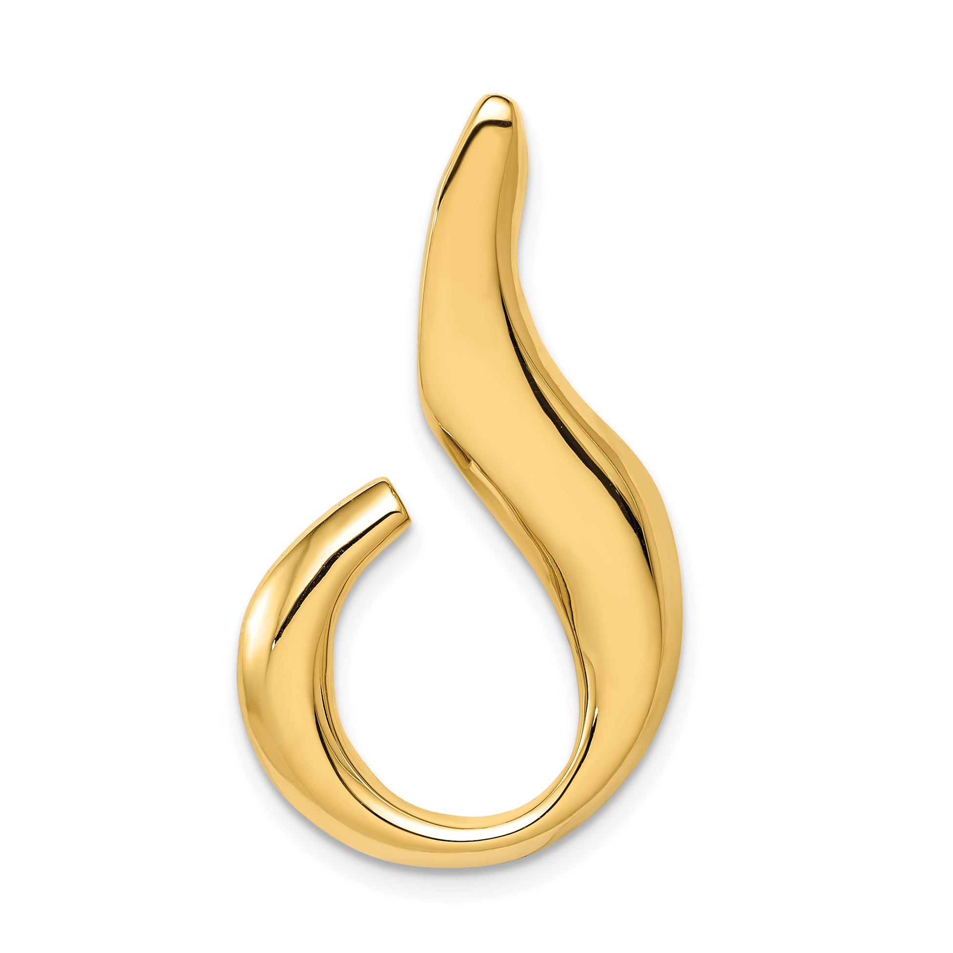 14k Polished Slide Fits up to 6mm Regular/Fancy/Reversible Omega