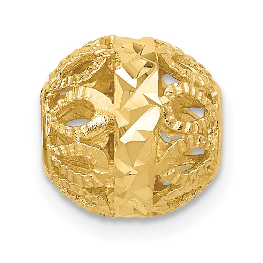 14k Diamond-cut Filigree Ball Chain Slide