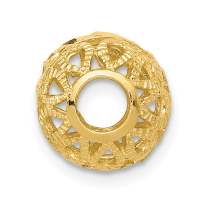 14k Diamond-cut Filigree Ball Chain Slide