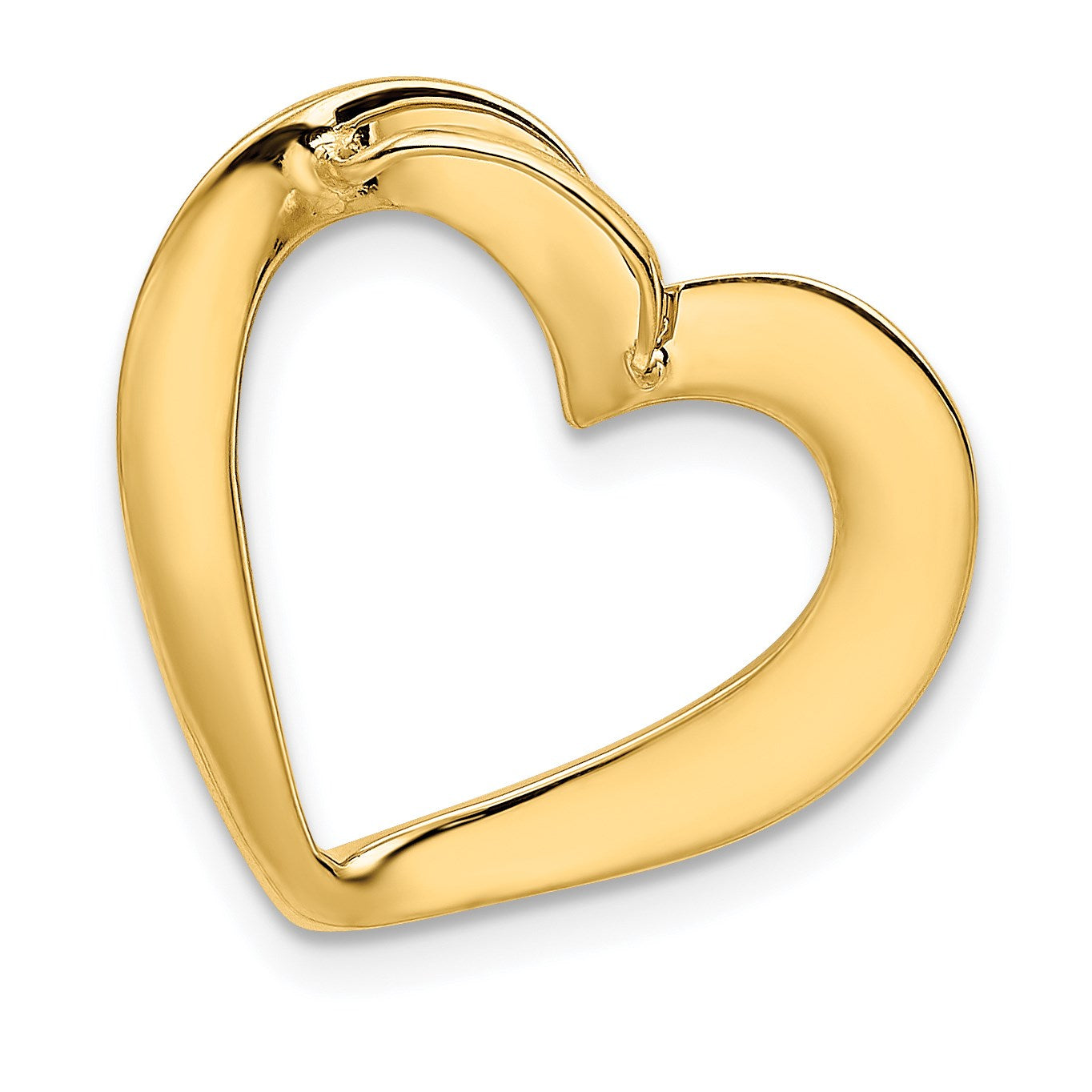 14k Polished Heart Slide Fits up to 4mm Regular/6mm Fancy or Reversible Omega