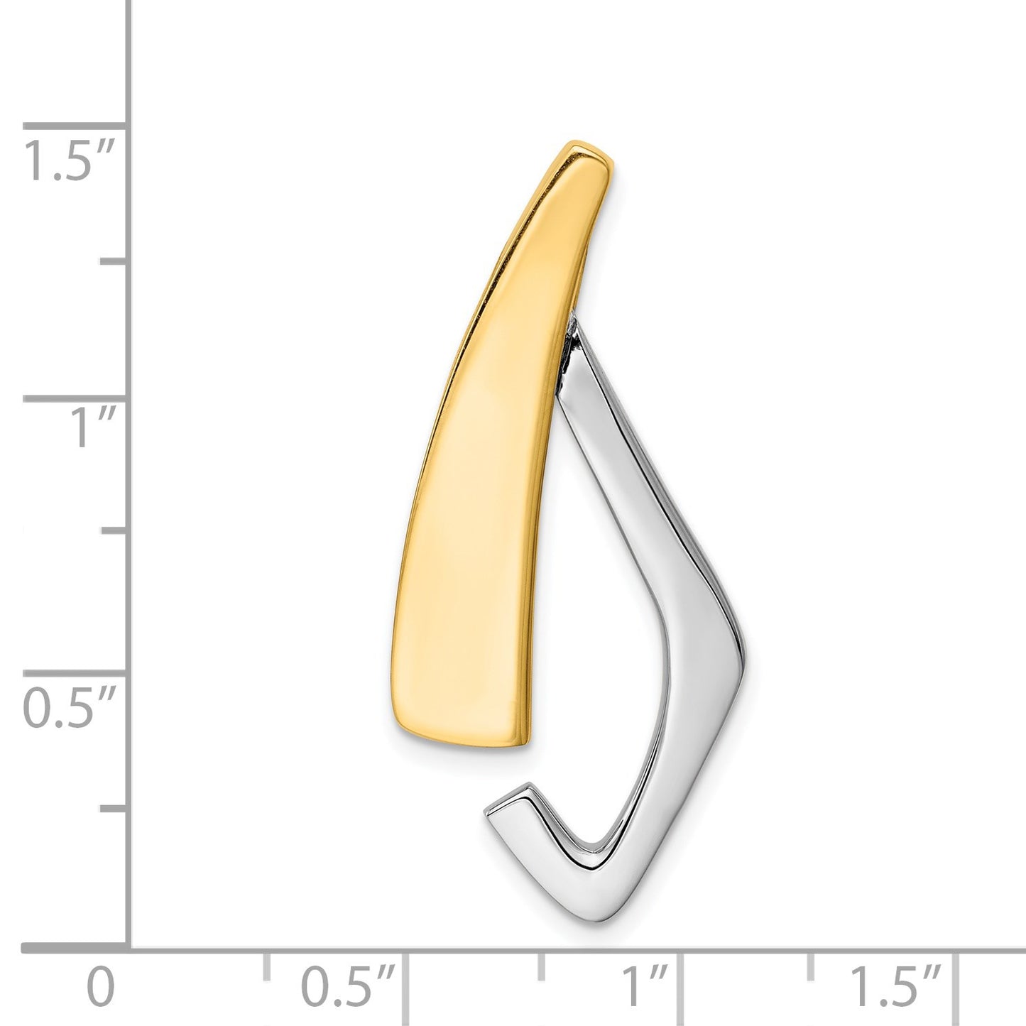 14k Two-tone Polished Slide Fits up to 6mm Regular/8mm Fancy or Reversible Omega