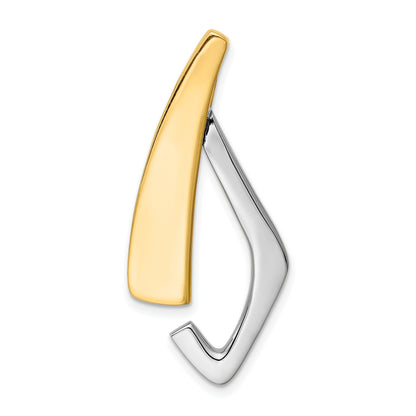 14k Two-tone Polished Slide Fits up to 6mm Regular/8mm Fancy or Reversible Omega